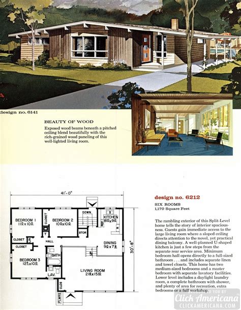 1960s: mid century house plans